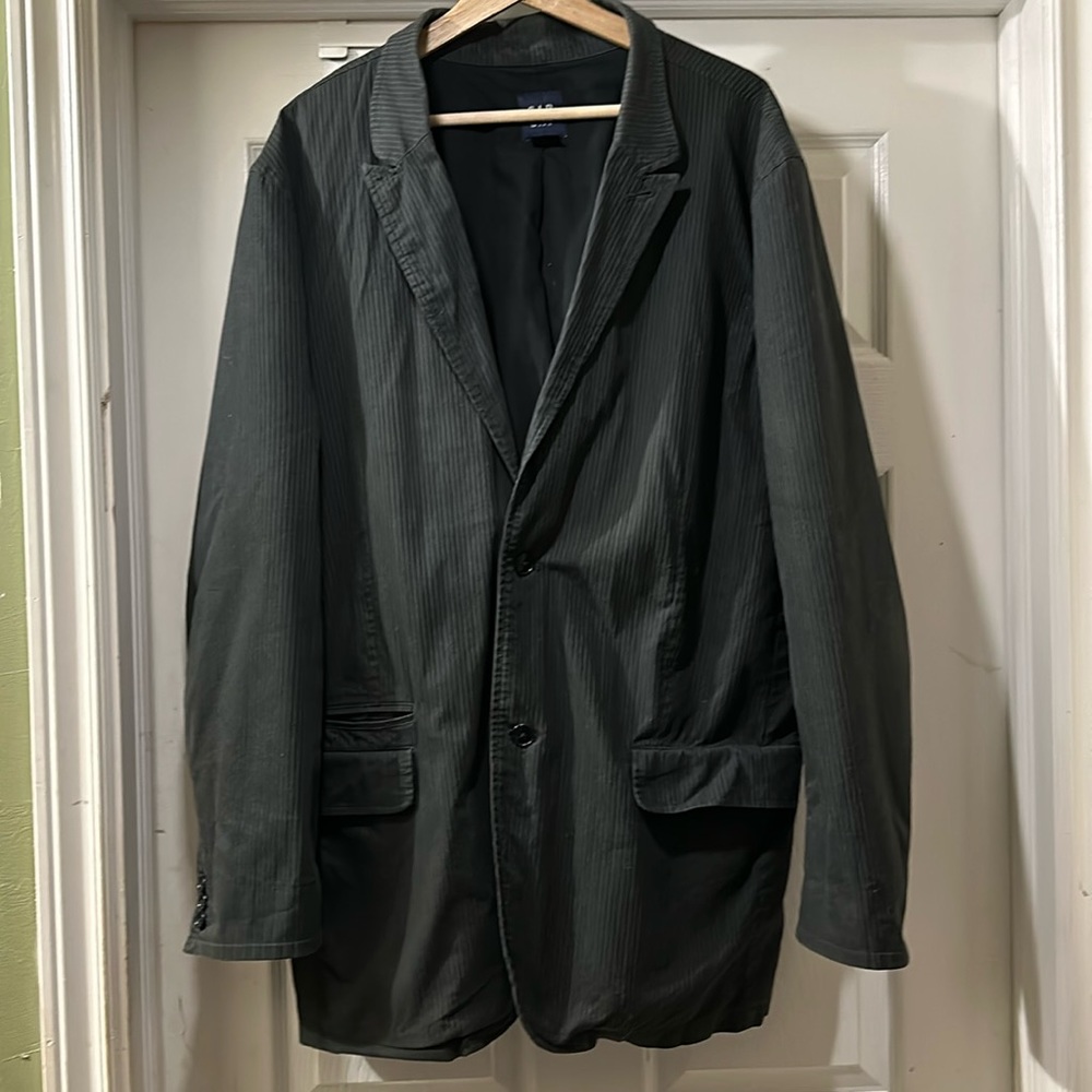 GAP Men’s XL Lined 2 button blazer Dark Grey pinstripe